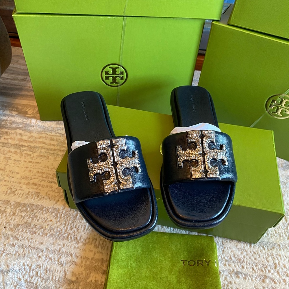 Tory Burch Double T Deco Sport Slide Sandals - Picture 4 of 8